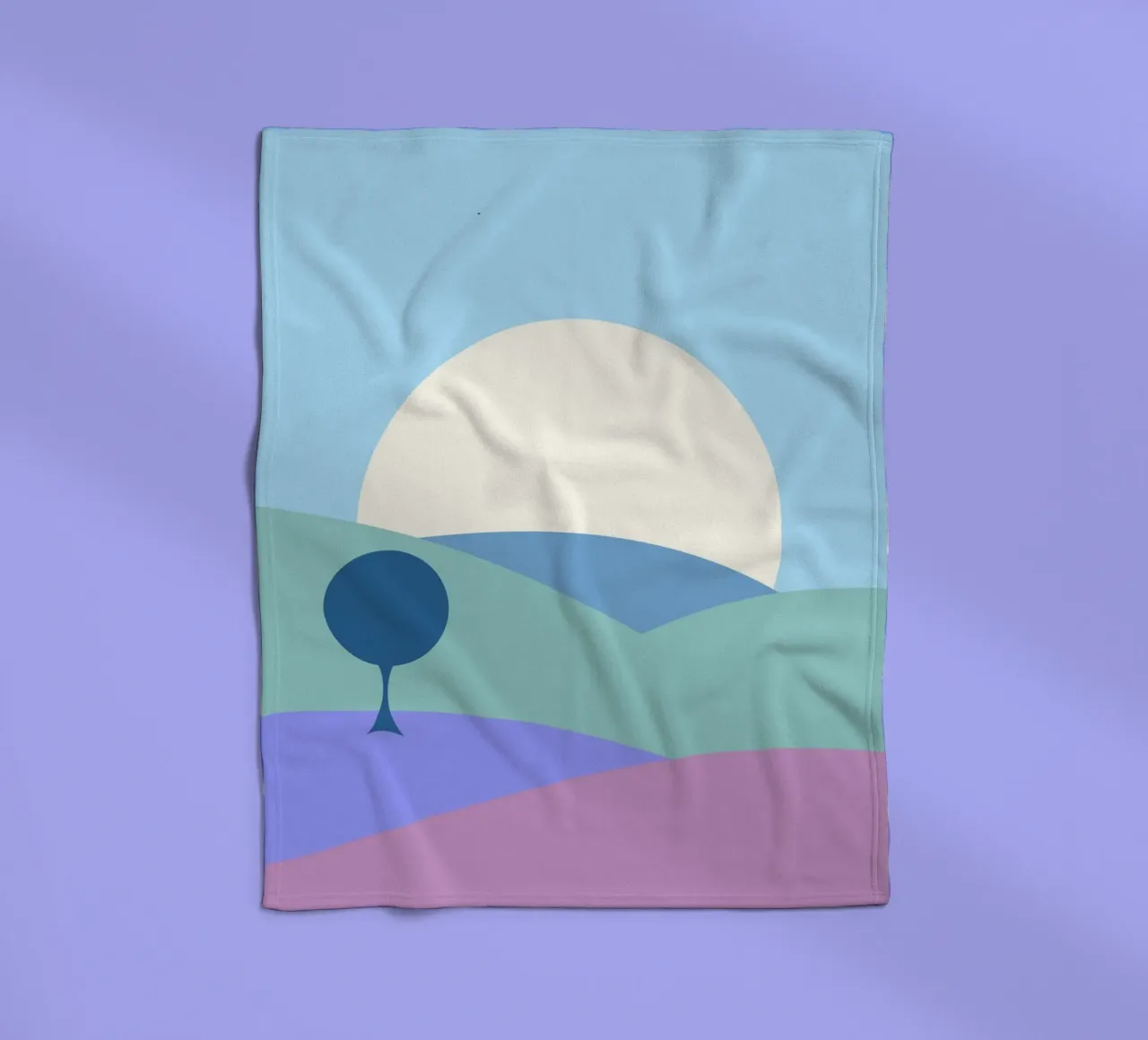luna delle colline semplici coperta in pile da pastel color shape
