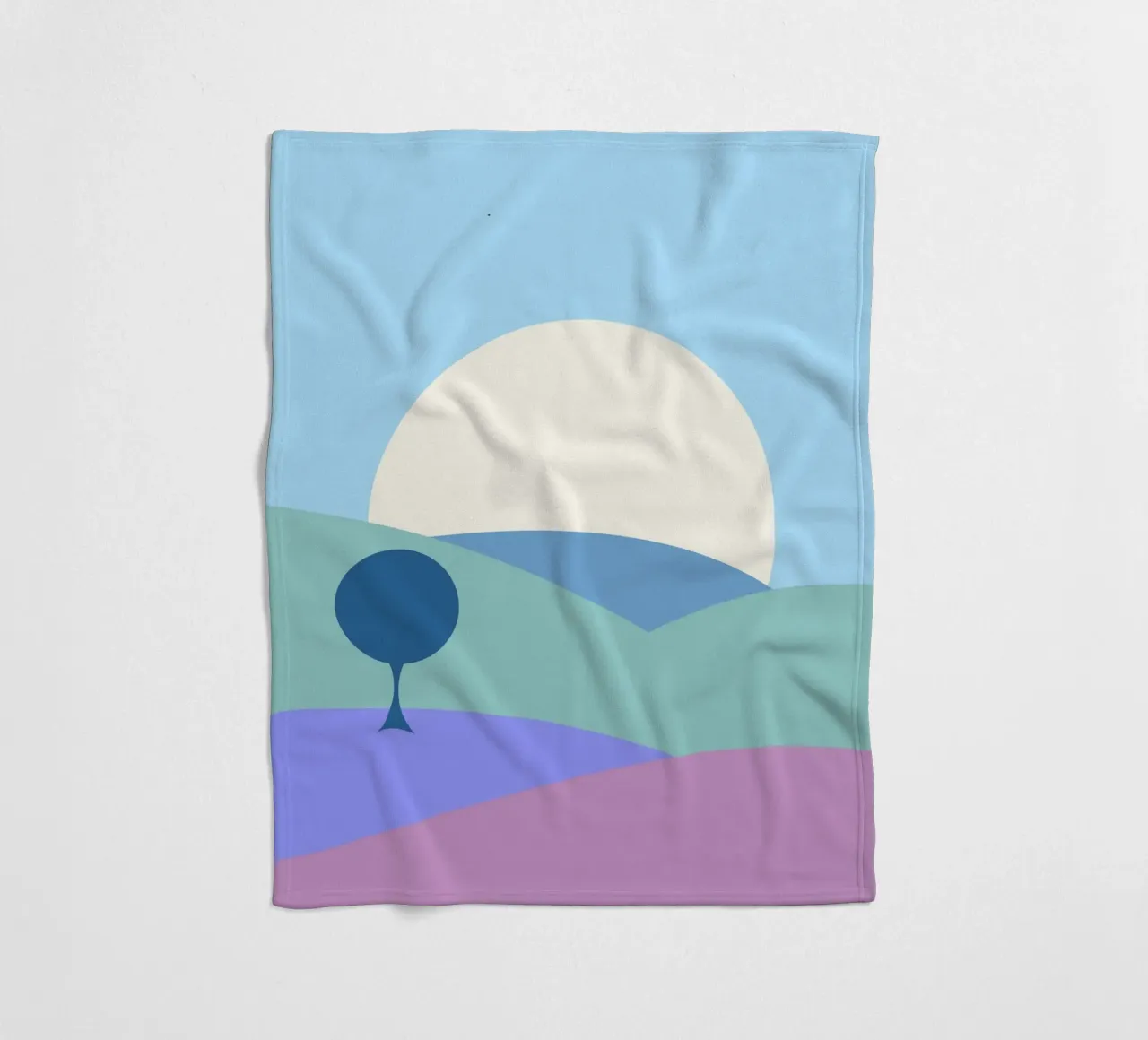 luna delle colline semplici coperta in pile da pastel color shape