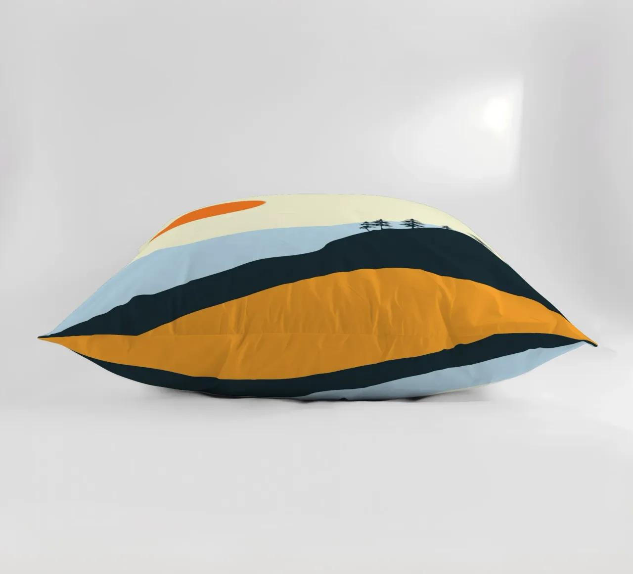 paesaggio silhouette luce solare cuscino da pastel color shape