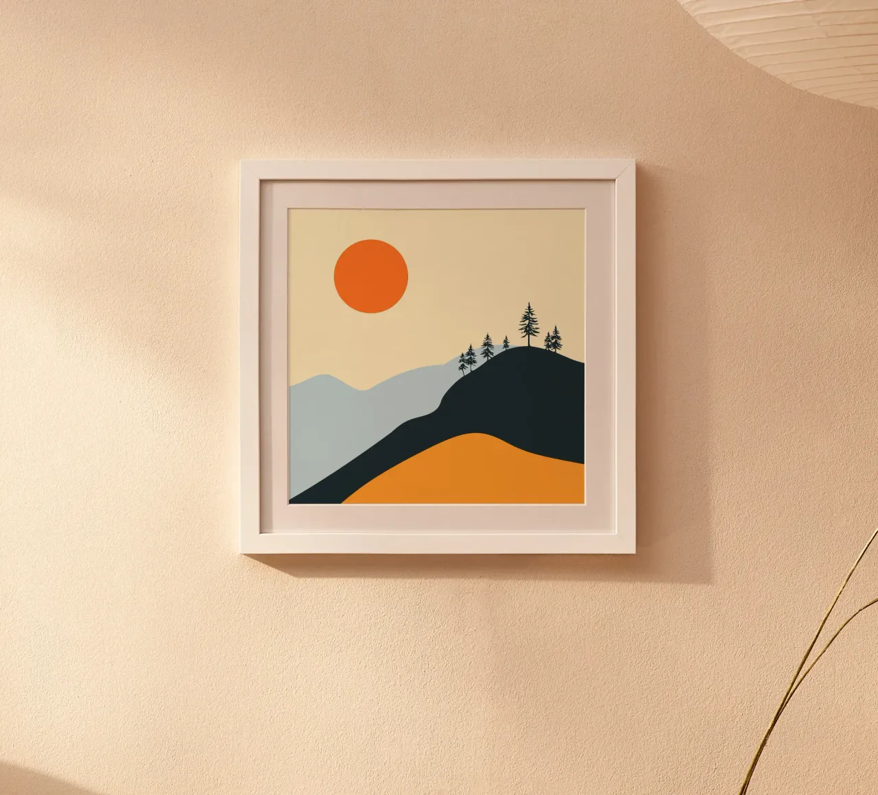 paesaggio silhouette luce solare carta hahnemühle da pastel color shape