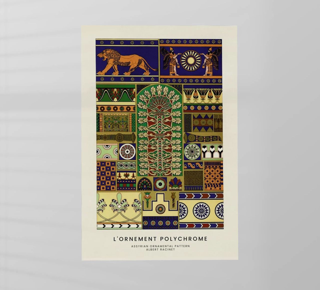 Racinet -  Assyrian Ornamental Pattern lámina retroiluminada de Vintage by JUNIQE