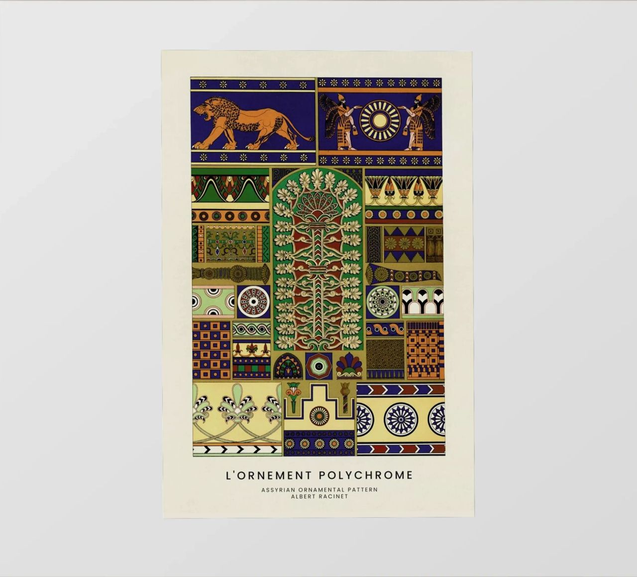 Racinet -  Assyrian Ornamental Pattern lámina retroiluminada de Vintage by JUNIQE