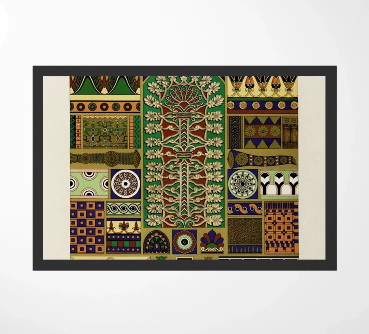 Racinet -  Assyrian Ornamental Pattern felpudo de Vintage by JUNIQE