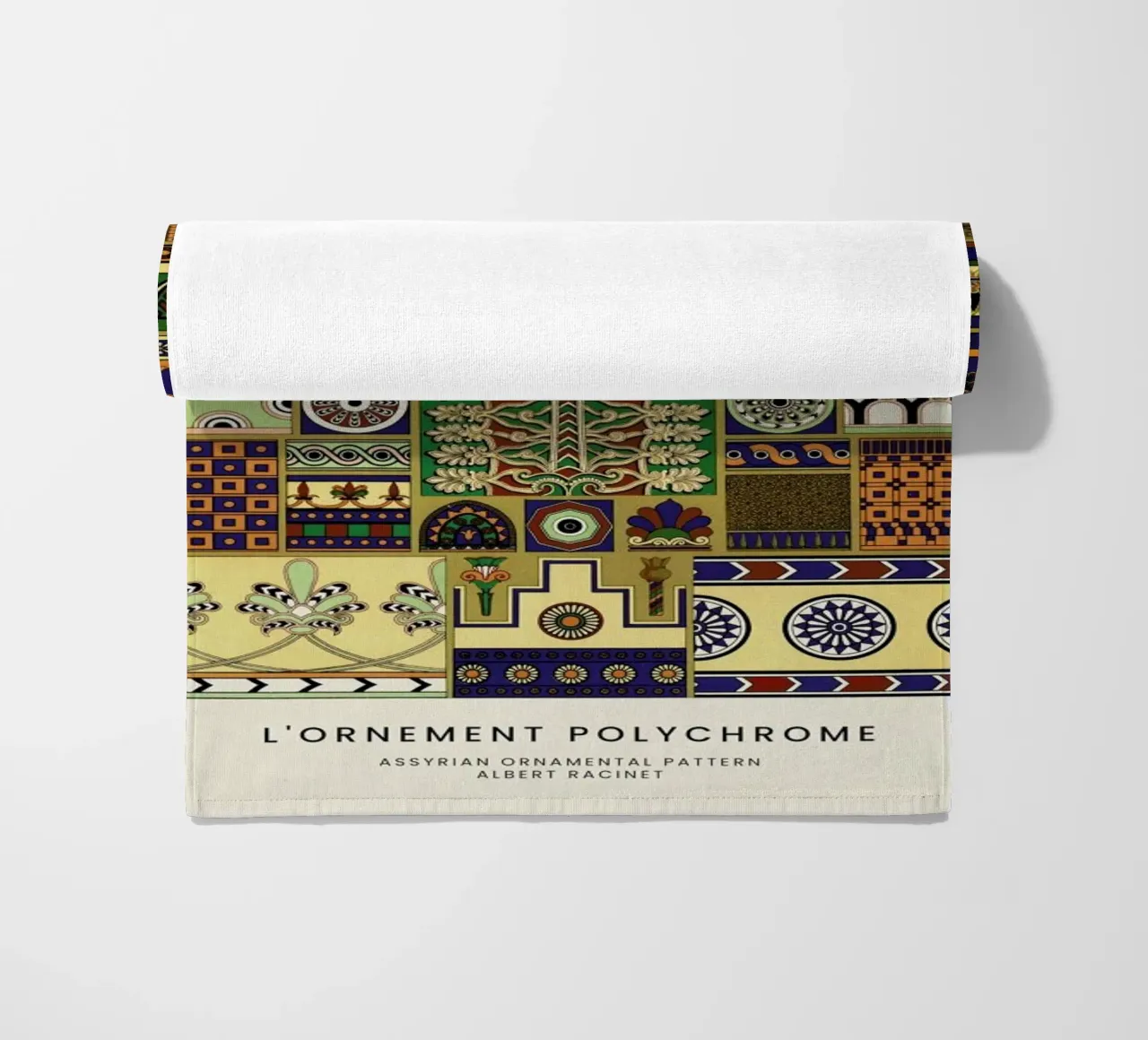 Racinet -  Assyrian Ornamental Pattern telo mare da Vintage by JUNIQE