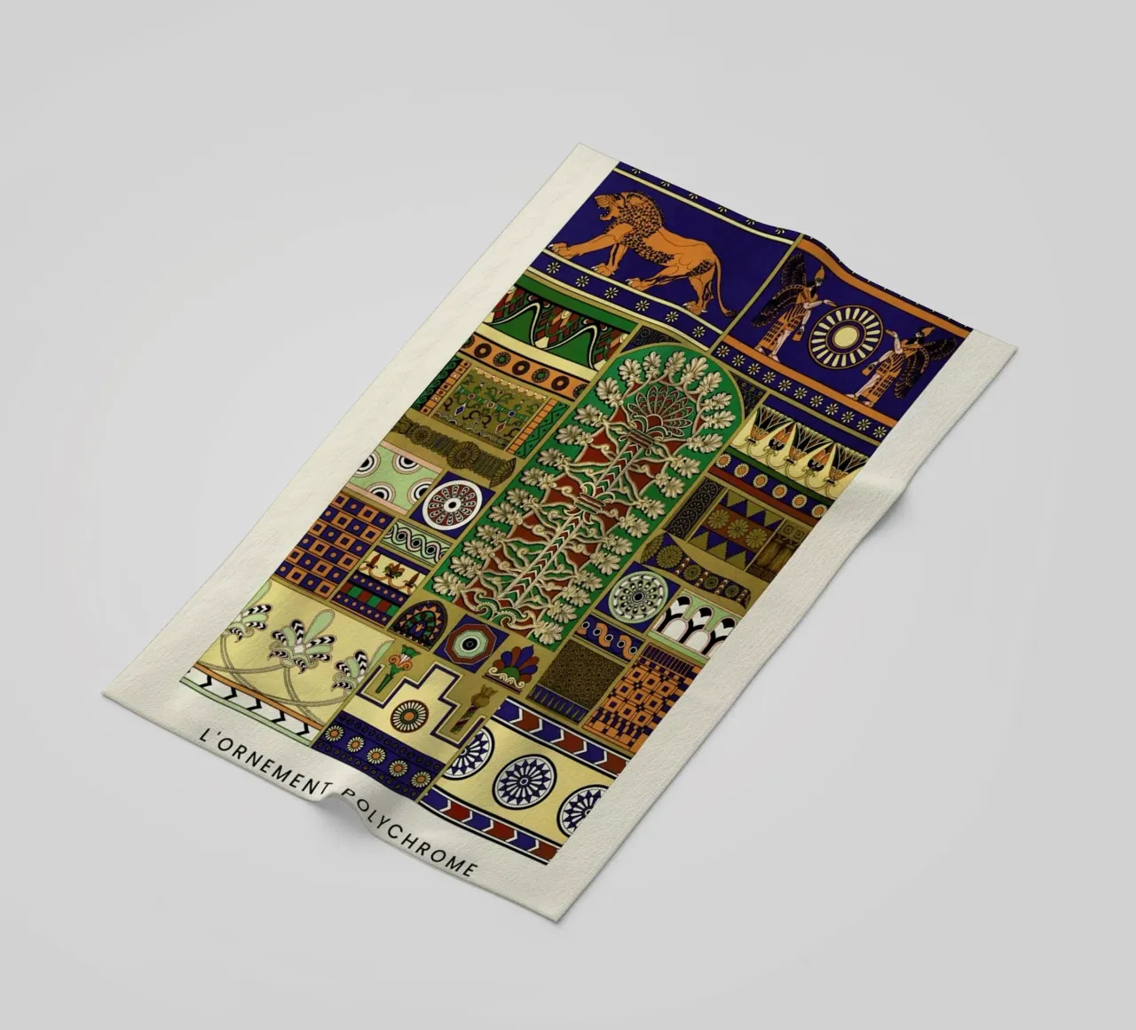 Racinet -  Assyrian Ornamental Pattern telo mare da Vintage by JUNIQE