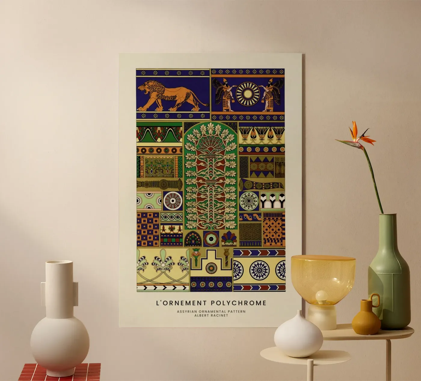 Racinet -  Assyrian Ornamental Pattern plexiglass da Vintage by JUNIQE