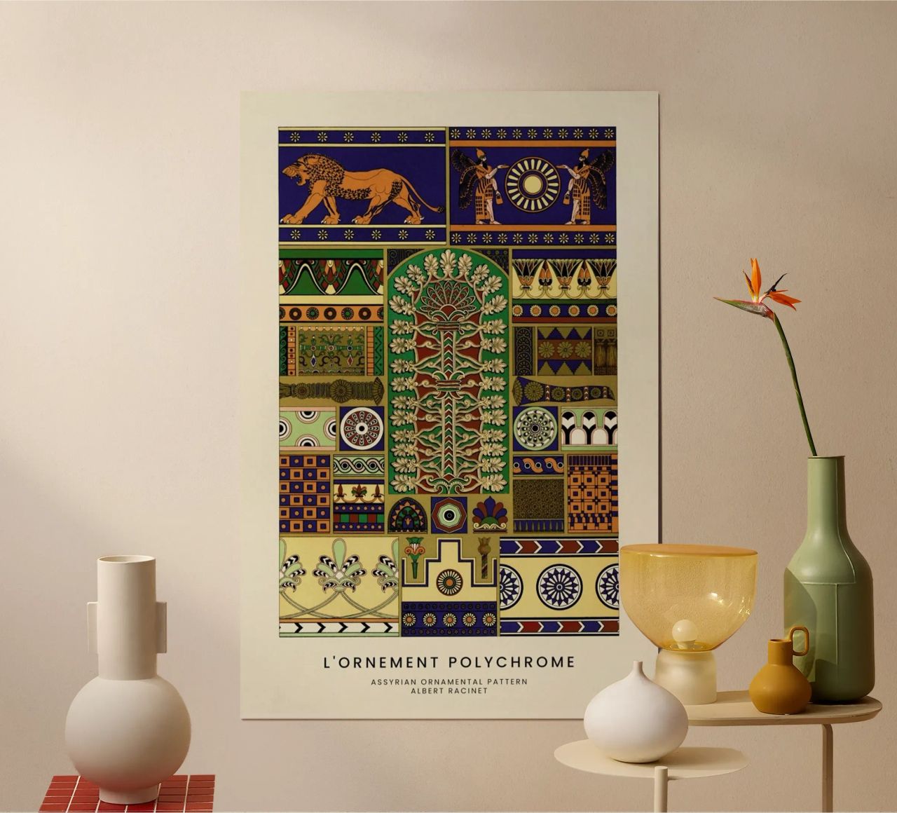Racinet -  Assyrian Ornamental Pattern hahnemühle de Vintage by JUNIQE