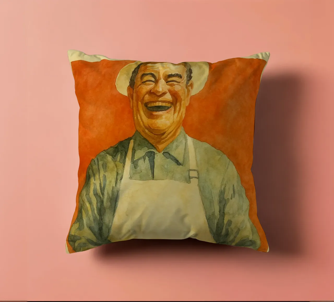 butchers best chef retro drawing decorative cushion by pakazi