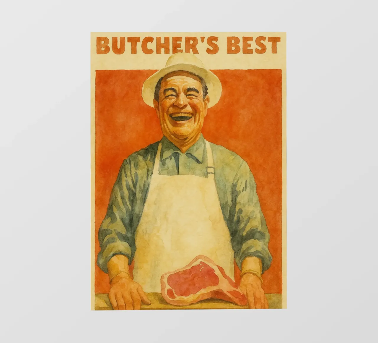 butchers best chef retro drawing photo wallpaper by pakazi