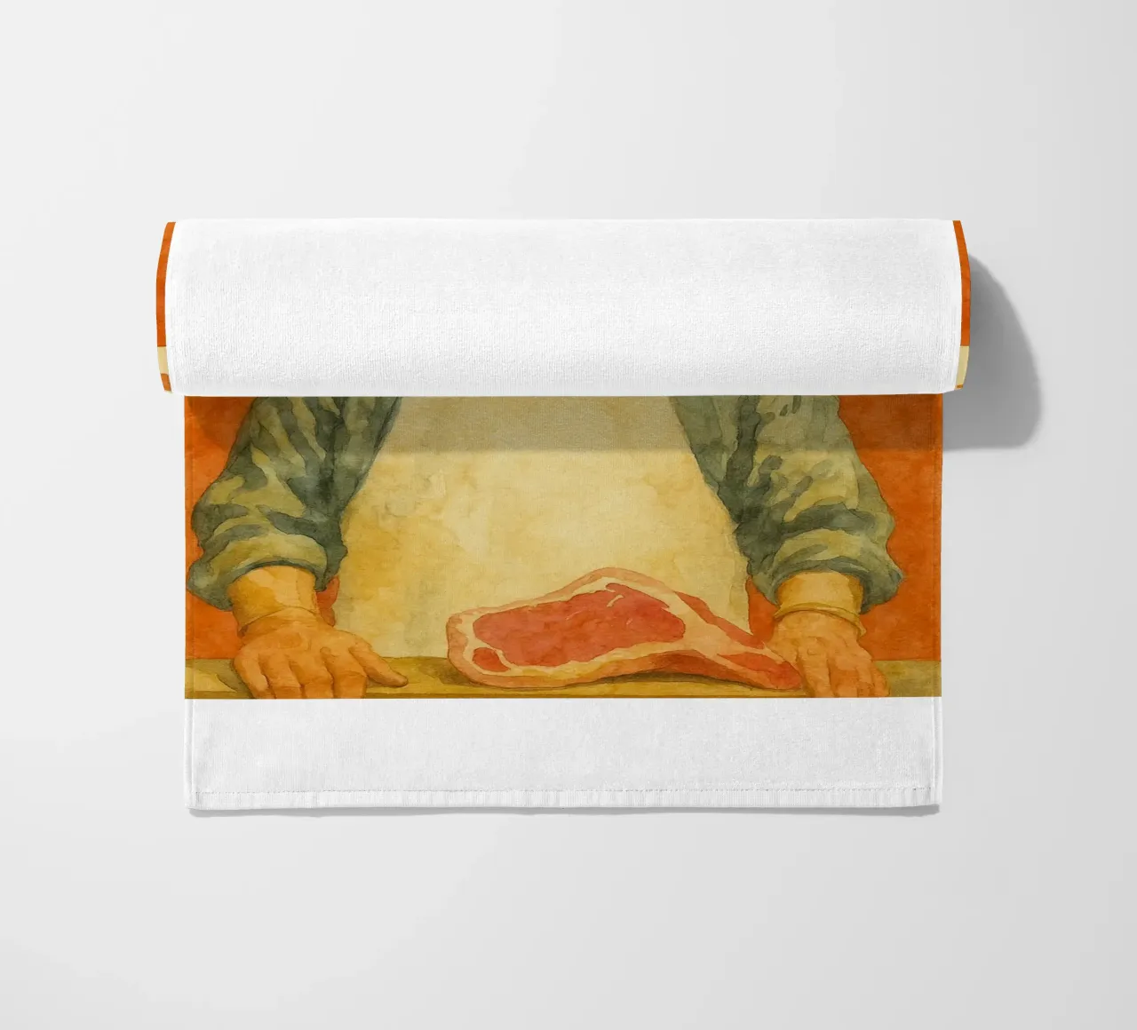 butchers best chef retro drawing beach towel by pakazi