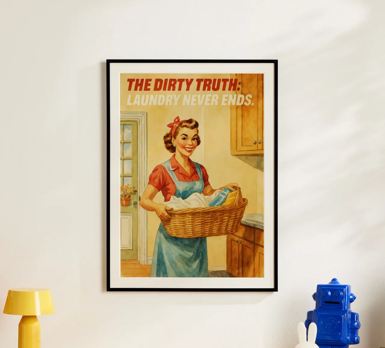 citazioni divertenti Il bucato non finisce mai poster da pakazi