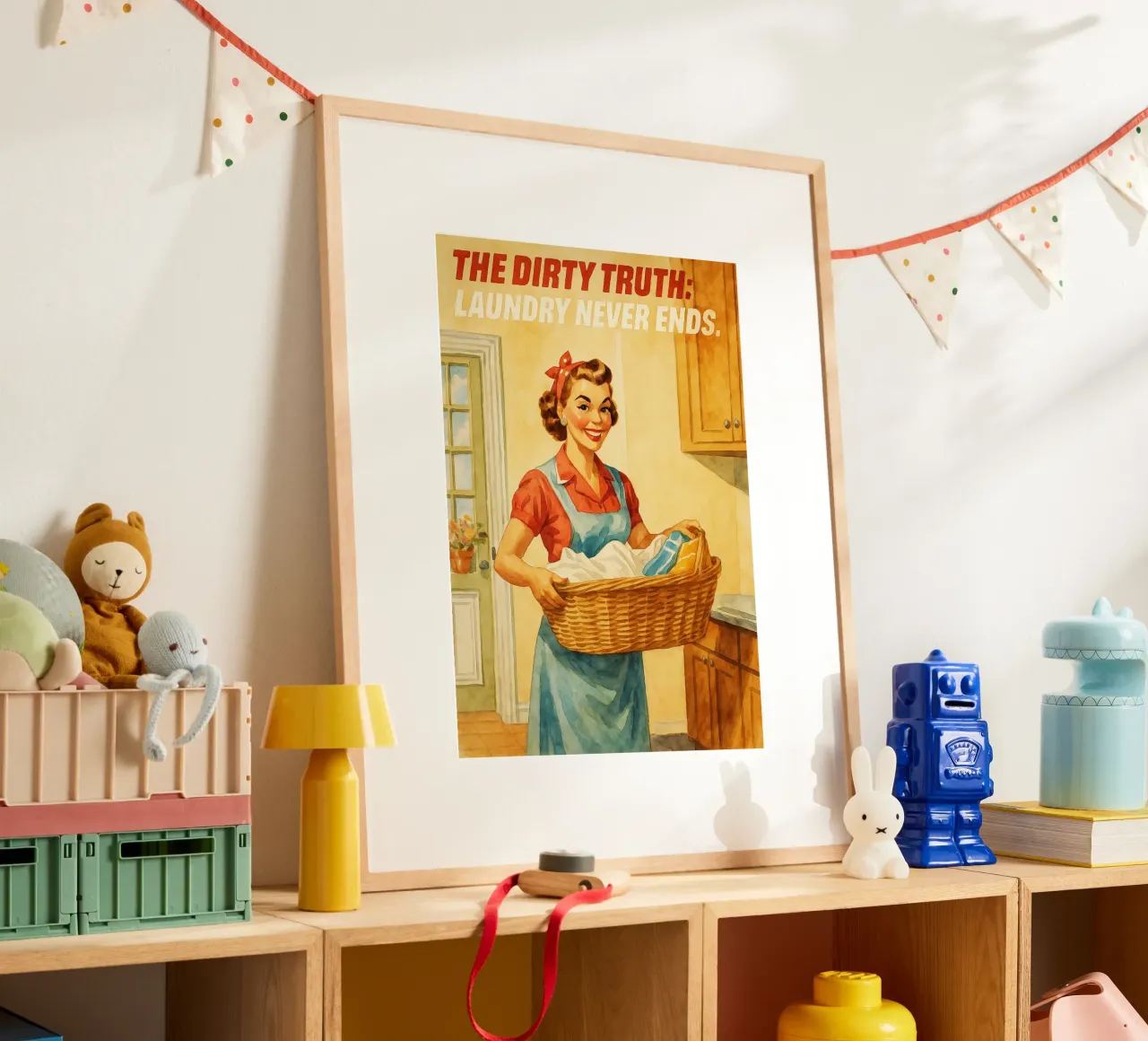 citazioni divertenti Il bucato non finisce mai poster da pakazi