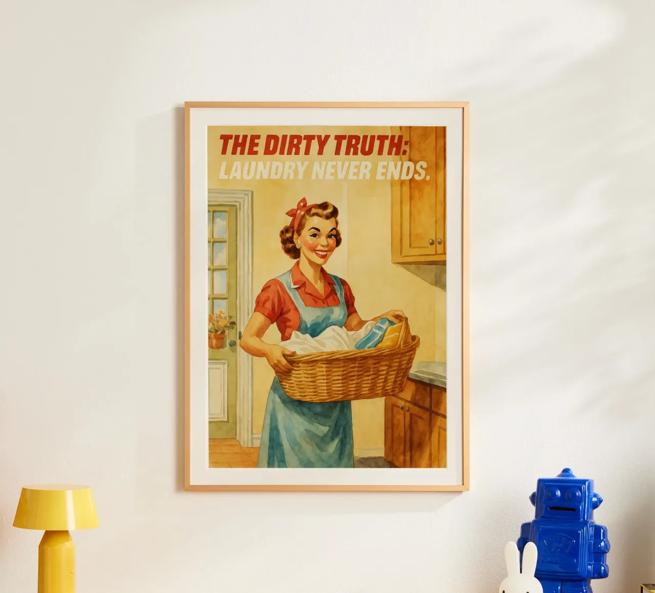 citazioni divertenti Il bucato non finisce mai poster da pakazi