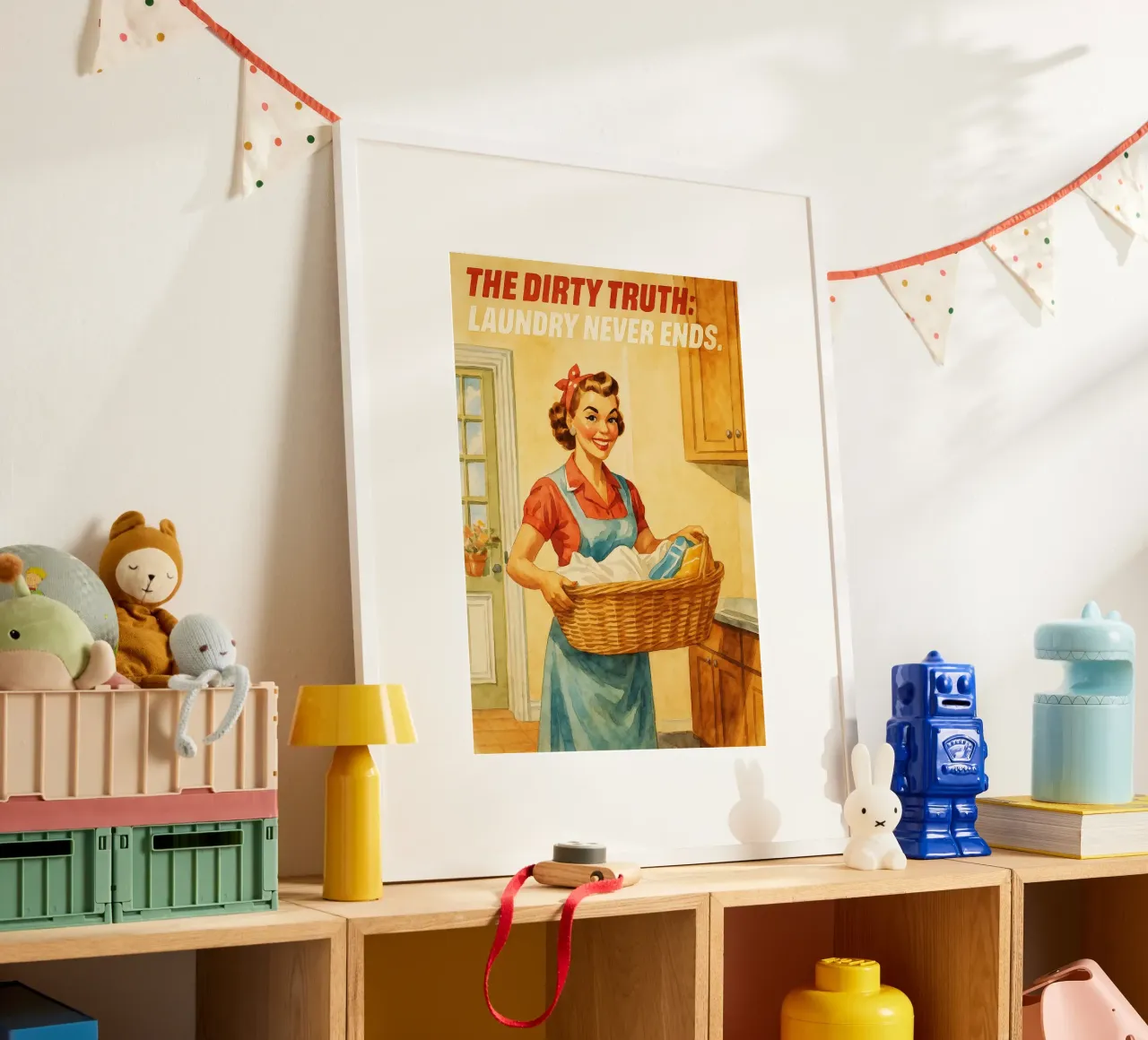 citazioni divertenti Il bucato non finisce mai poster da pakazi