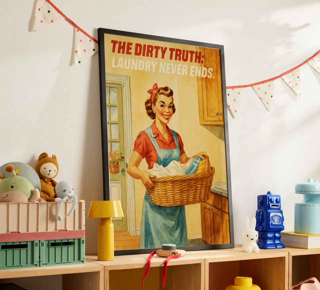 citazioni divertenti Il bucato non finisce mai poster da pakazi