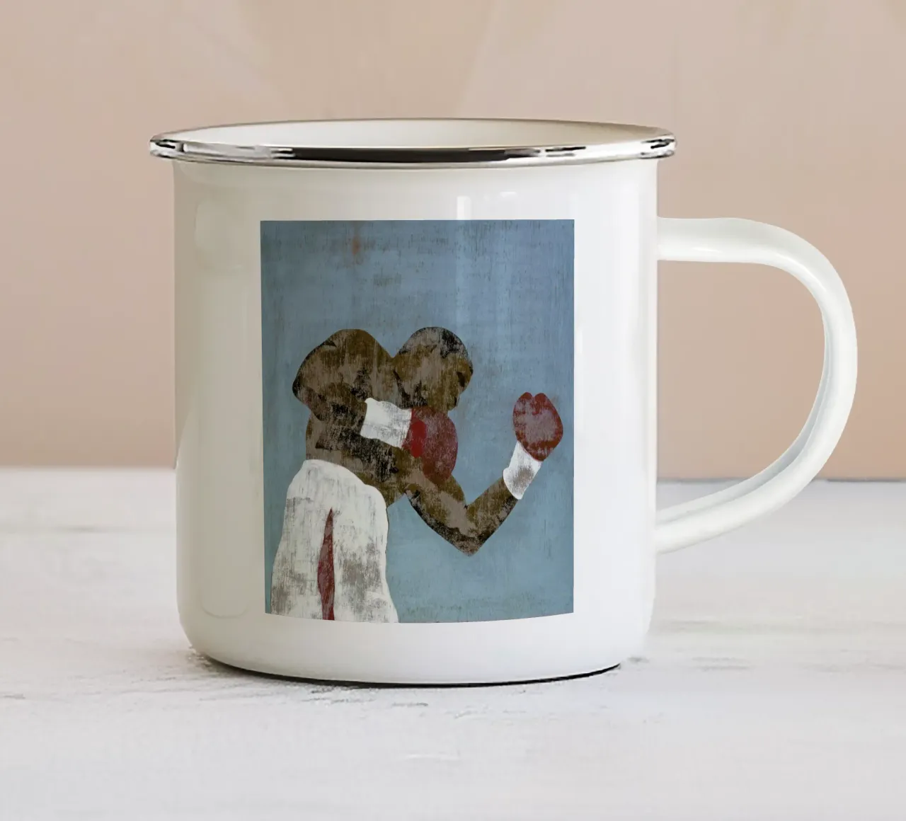 Boxer 1 tazza in smalto da Andy Bridge