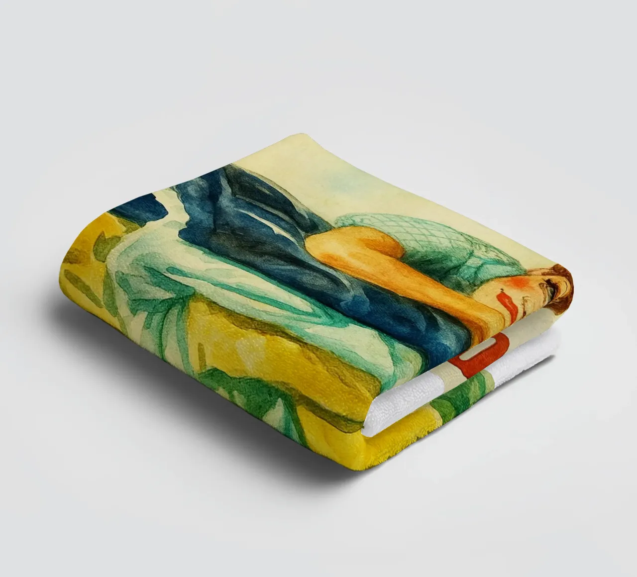 peinture rétro de femmes qui font la lessive en s'amusant serviette de bain de pakazi