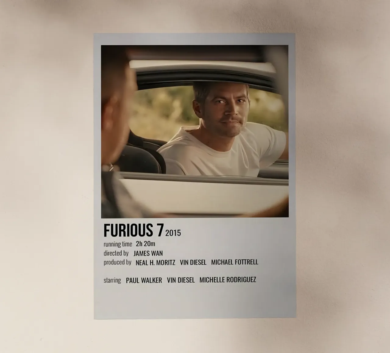 FURIOUS 7 2015 pellicola backlit da MVFminimalist