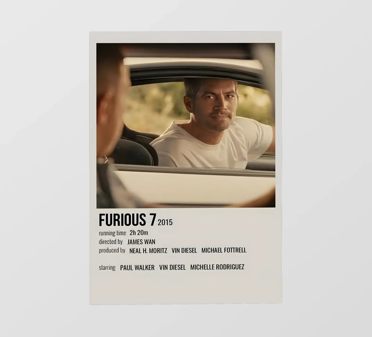 FURIOUS 7 2015 telo in pvc da MVFminimalist