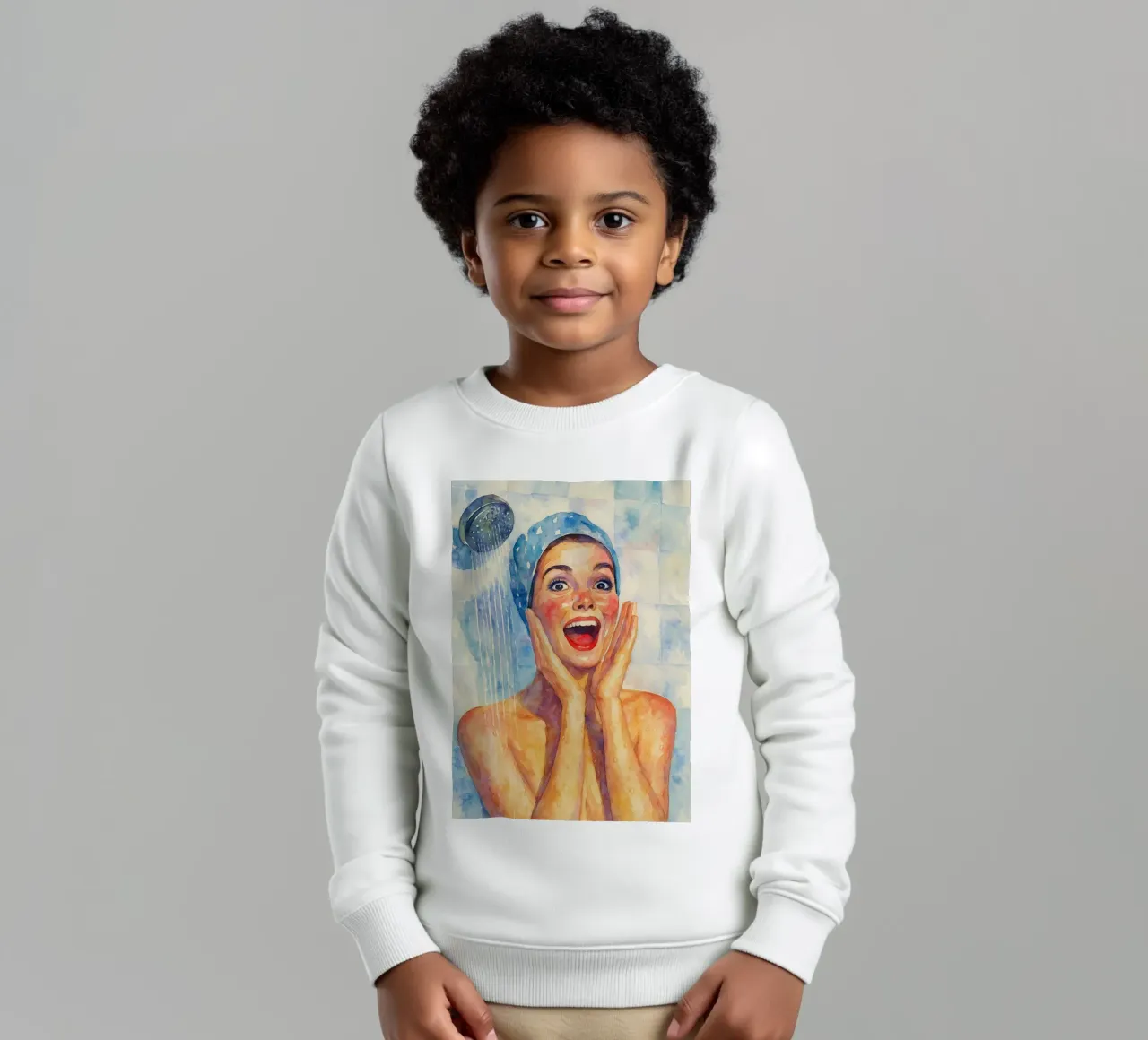 faccia felice donne in bagno pittura classica retrò felpa bambino da pakazi