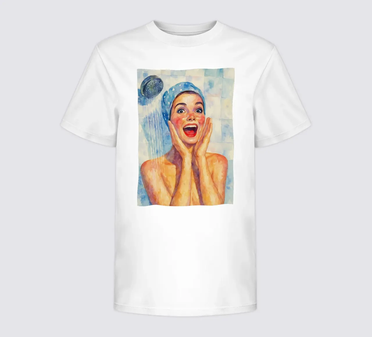 faccia felice donne in bagno pittura classica retrò t-shirt bambini da pakazi
