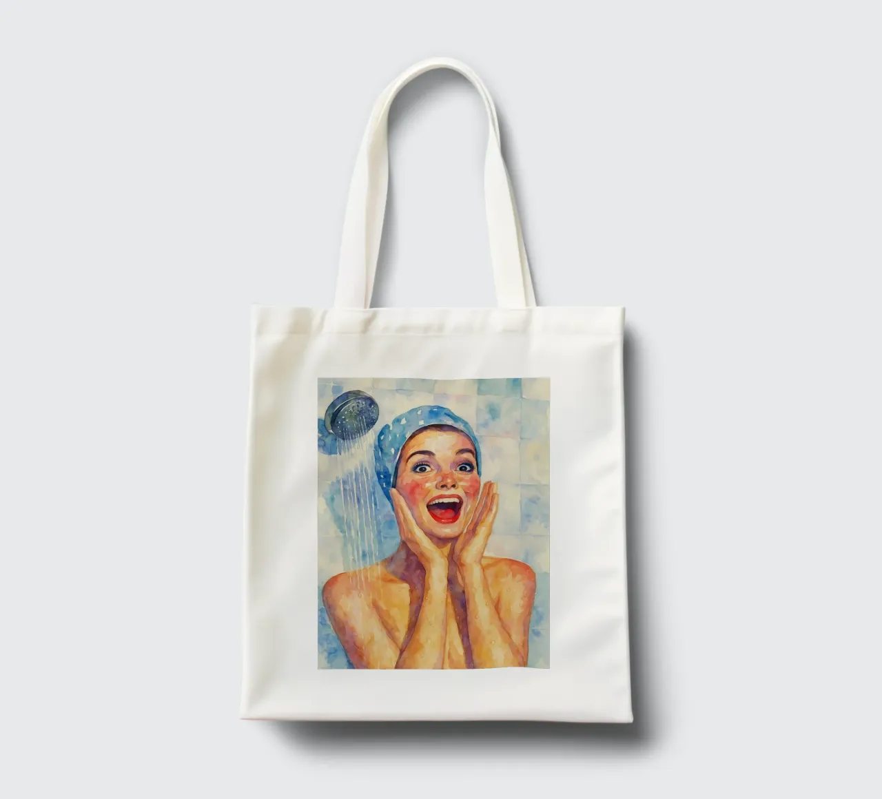 faccia felice donne in bagno pittura classica retrò borsa in juta da pakazi