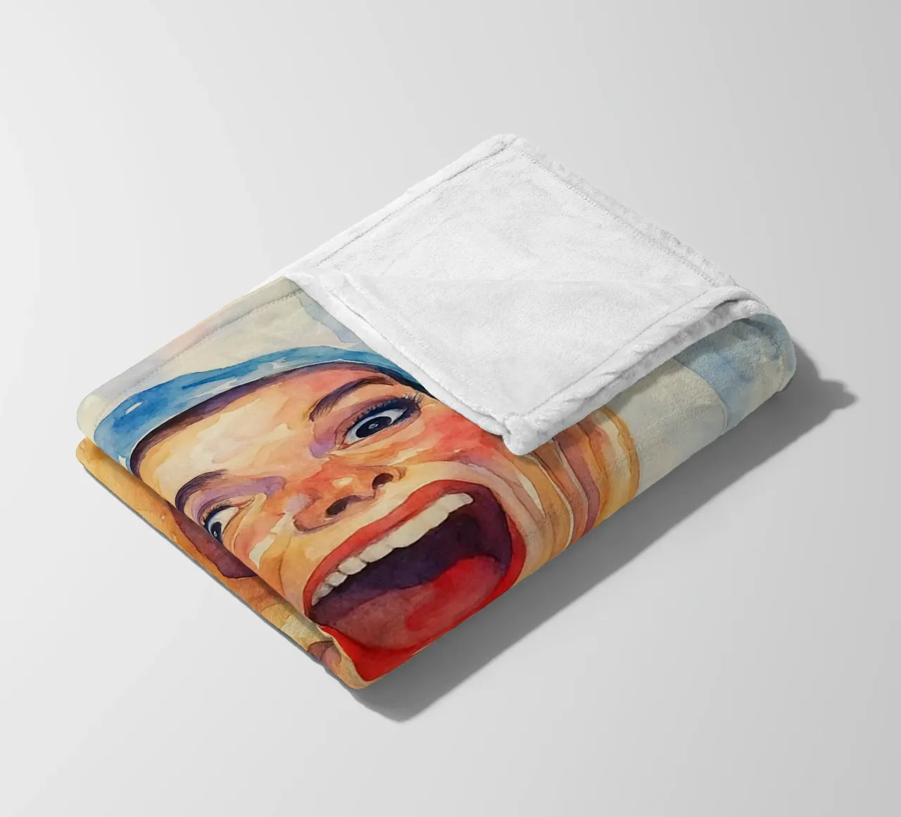 faccia felice donne in bagno pittura classica retrò coperta in pile da pakazi