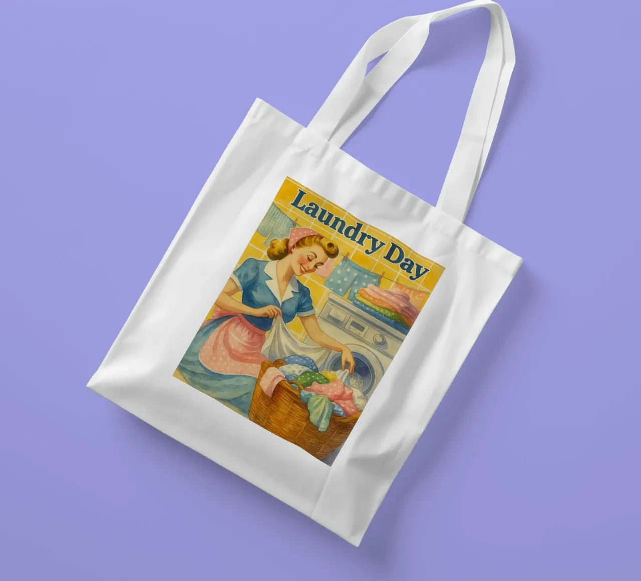 giorno di bucato donne in bagno quadro classico retrò borsa in juta da pakazi