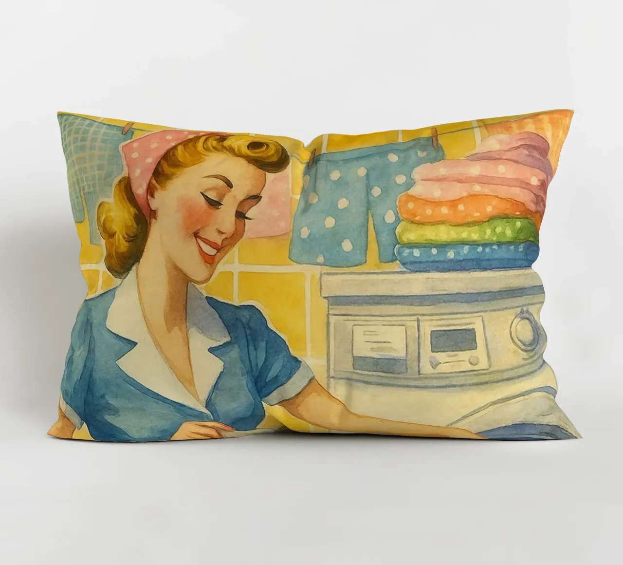 giorno di bucato donne in bagno quadro classico retrò cuscino da pakazi