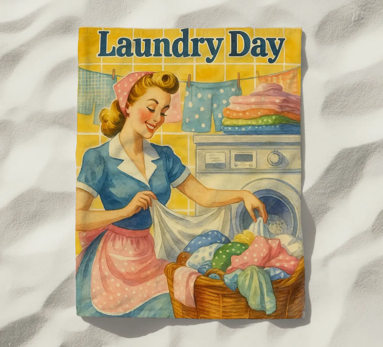 giorno di bucato donne in bagno quadro classico retrò telo mare da pakazi