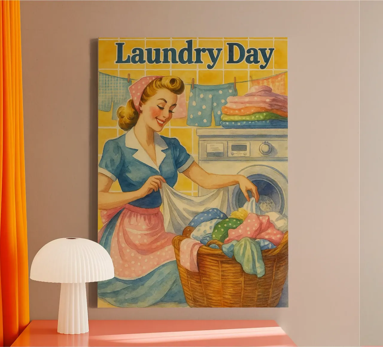 wasdag vrouwen in de badkamer retro klassiek schilderij canvas van pakazi