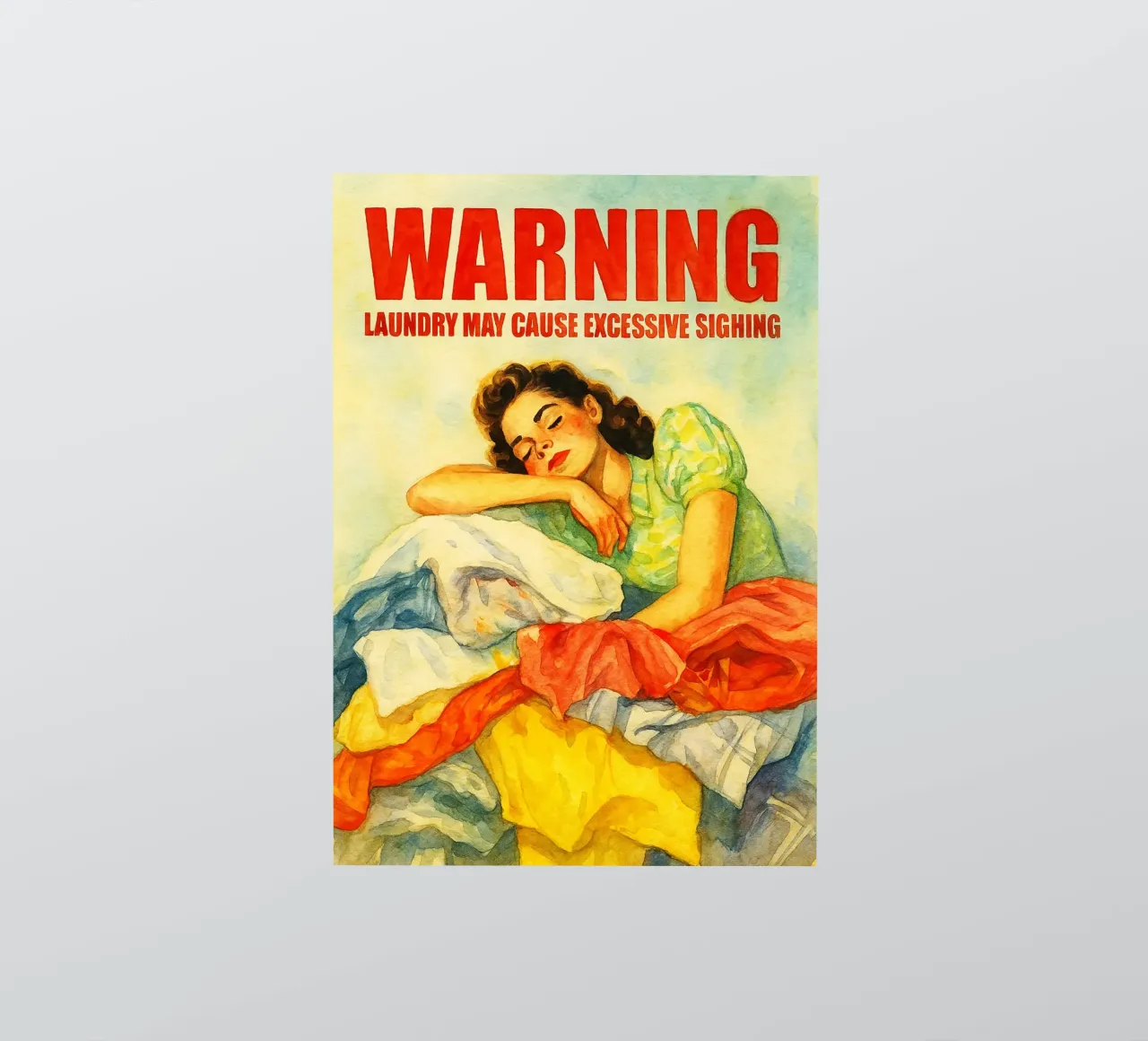 wasgoed kan overmatig zuchten veroorzaken grappige vrouwen sticker van pakazi