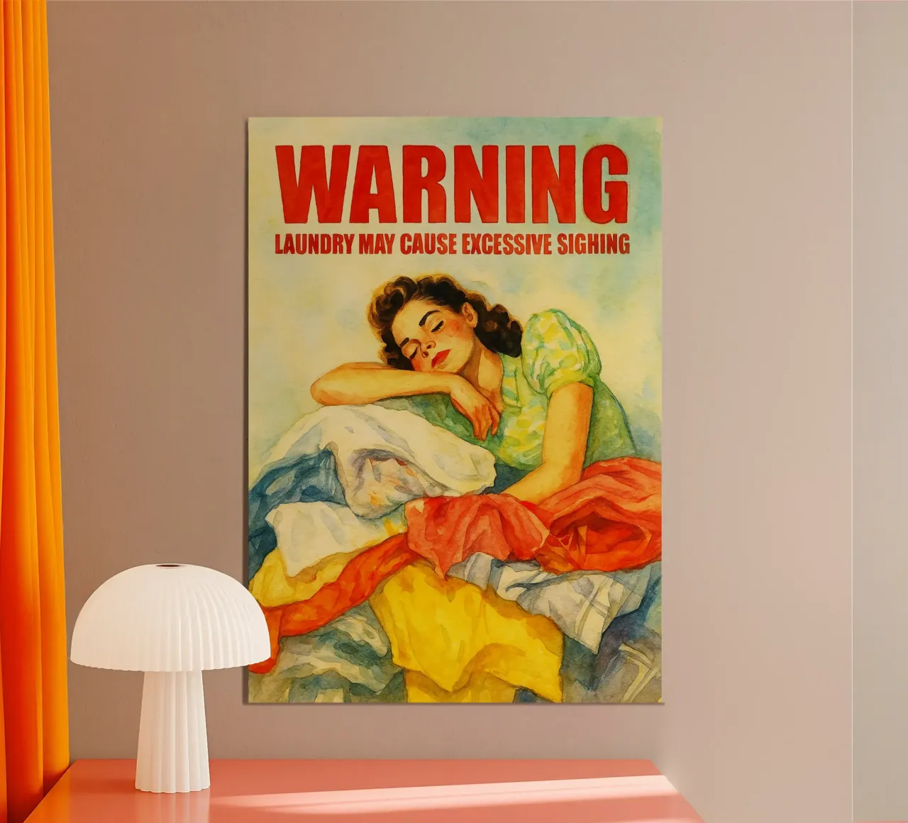 il bucato può provocare nelle donne sospiri eccessivi e divertenti poster da pakazi