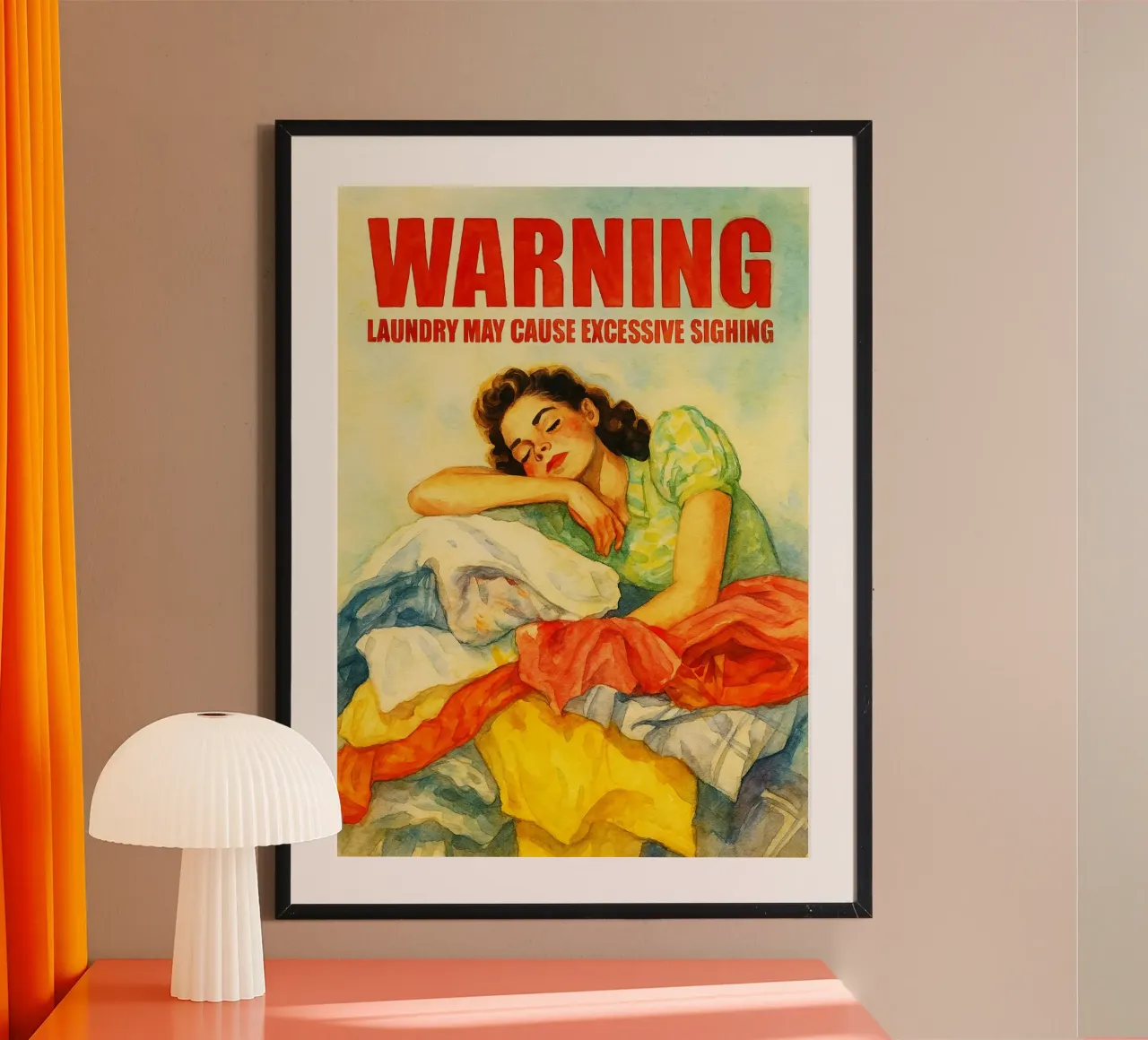 il bucato può provocare nelle donne sospiri eccessivi e divertenti poster da pakazi
