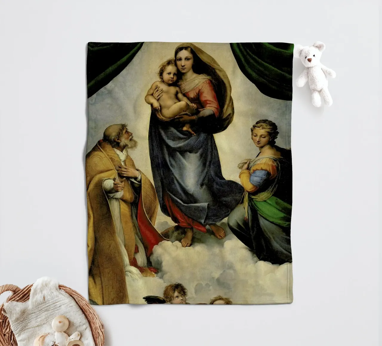 Raphael - The Sistine Madonna coperta in pile da Vintage by JUNIQE