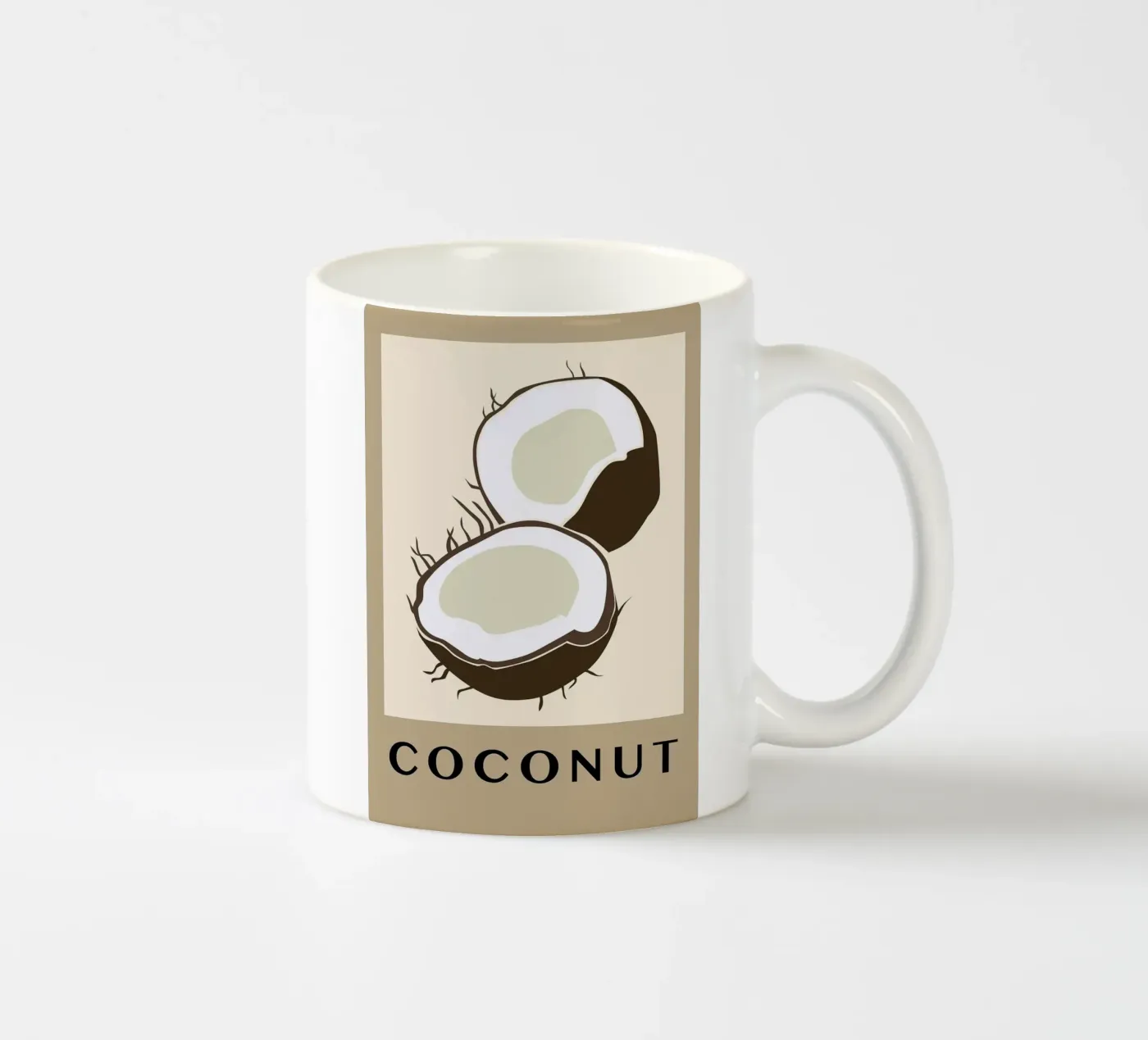 coconut fruit ceramic mug by Bernadette Miller