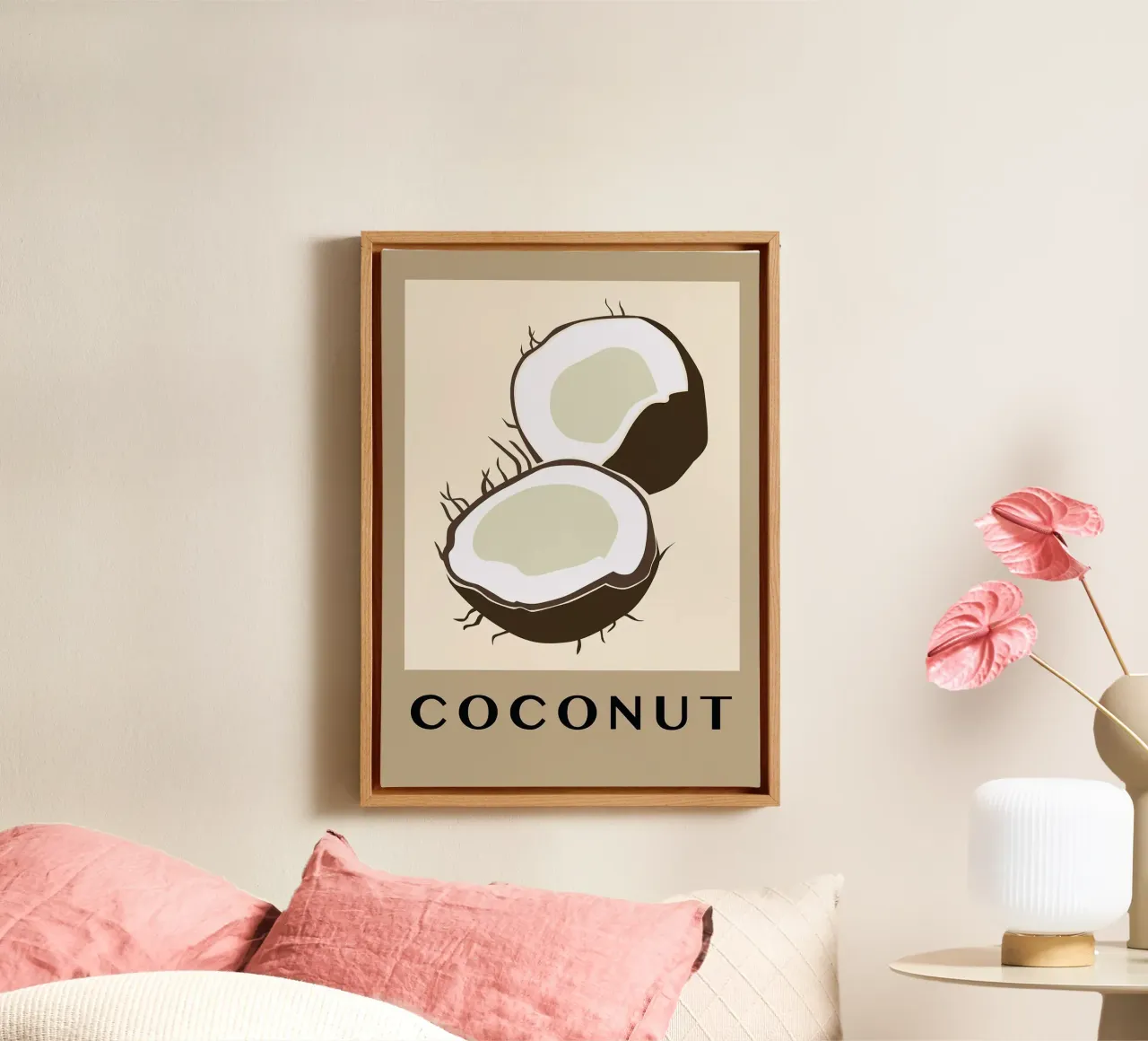 frutta di cocco tela con Cornice a cassetta da Bernadette Miller