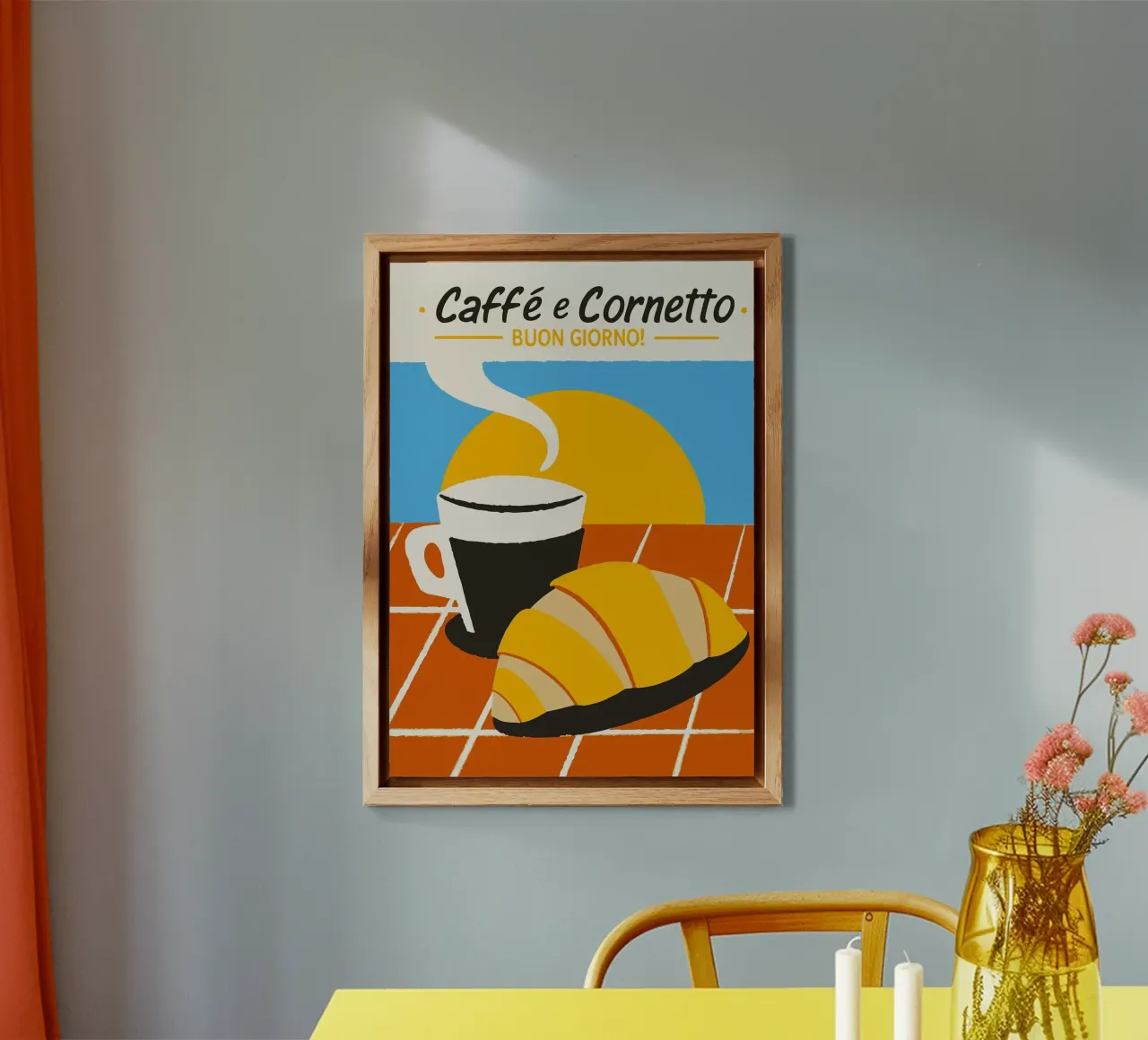 cornetto al caffè alluminio dibond da Bernadette Miller