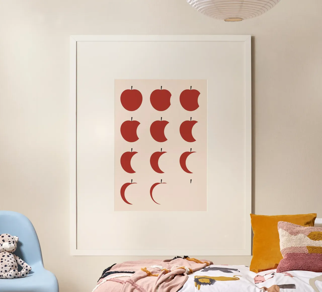frutta a mela poster con telaio in alluminio da Bernadette Miller