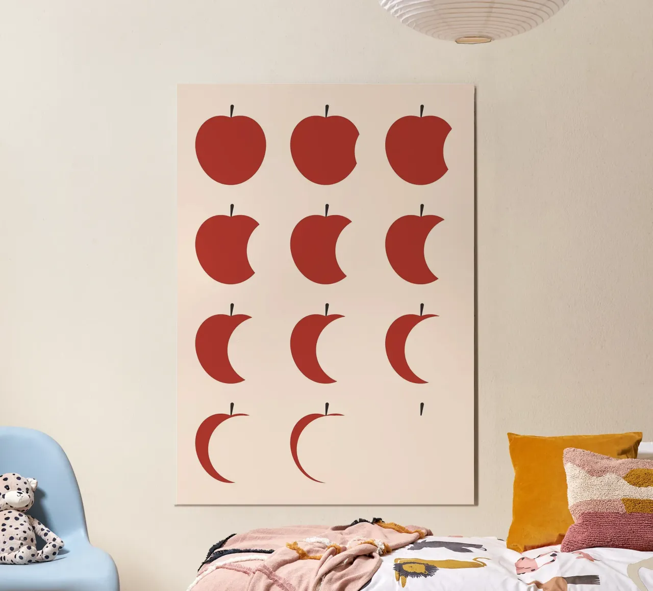 frutta a mela poster con telaio in alluminio da Bernadette Miller