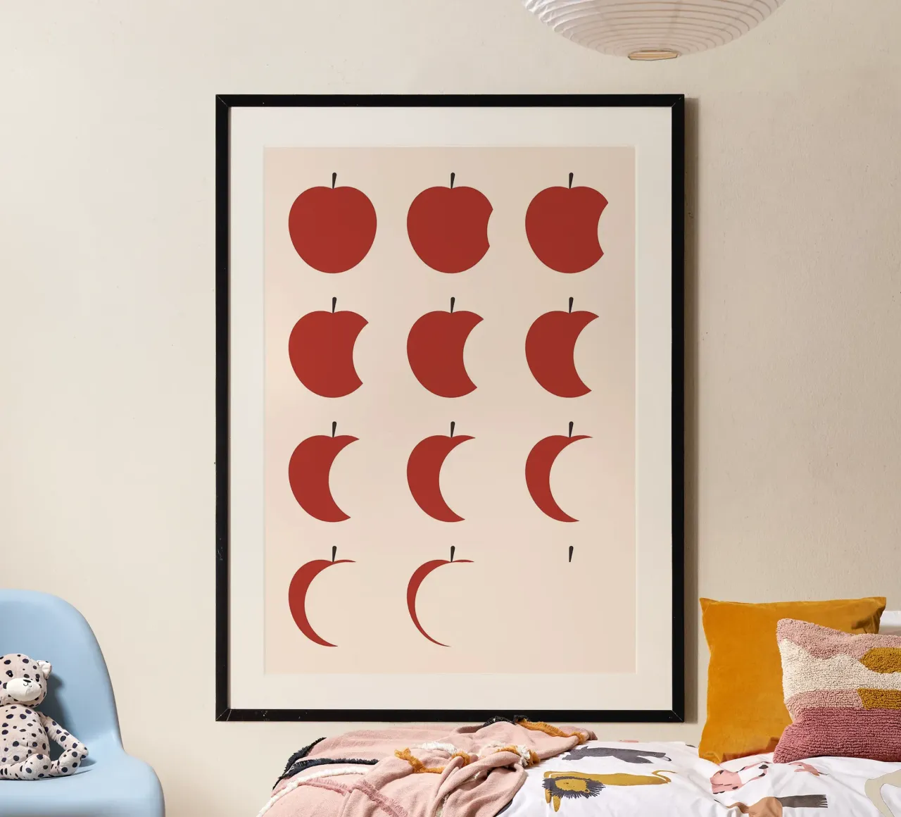 frutta a mela poster con telaio in alluminio da Bernadette Miller