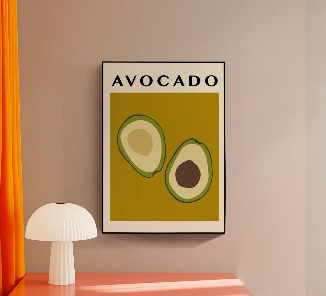 avocado fruit acrylic glass by Bernadette Miller