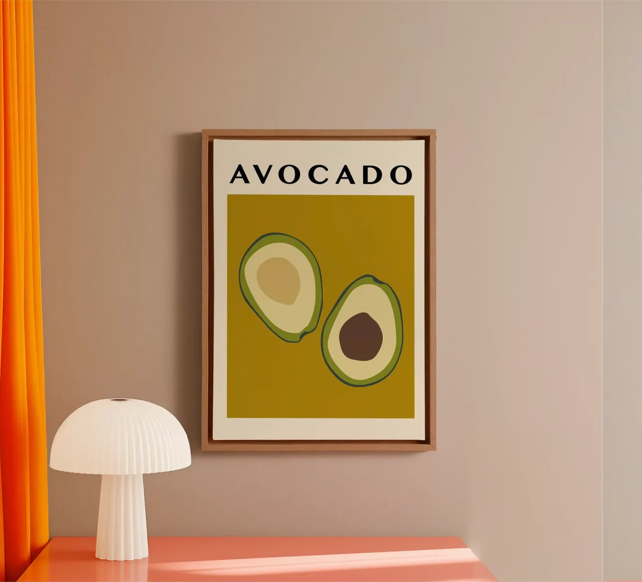 avocado frutto tela con Cornice a cassetta da Bernadette Miller