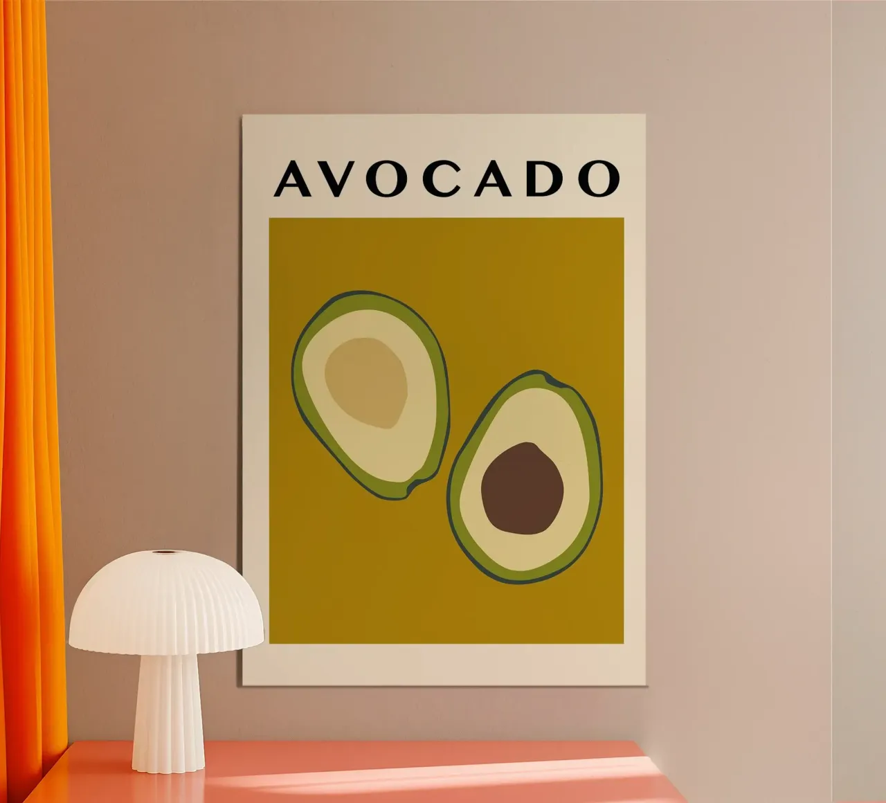avocado frutto poster con telaio in alluminio da Bernadette Miller