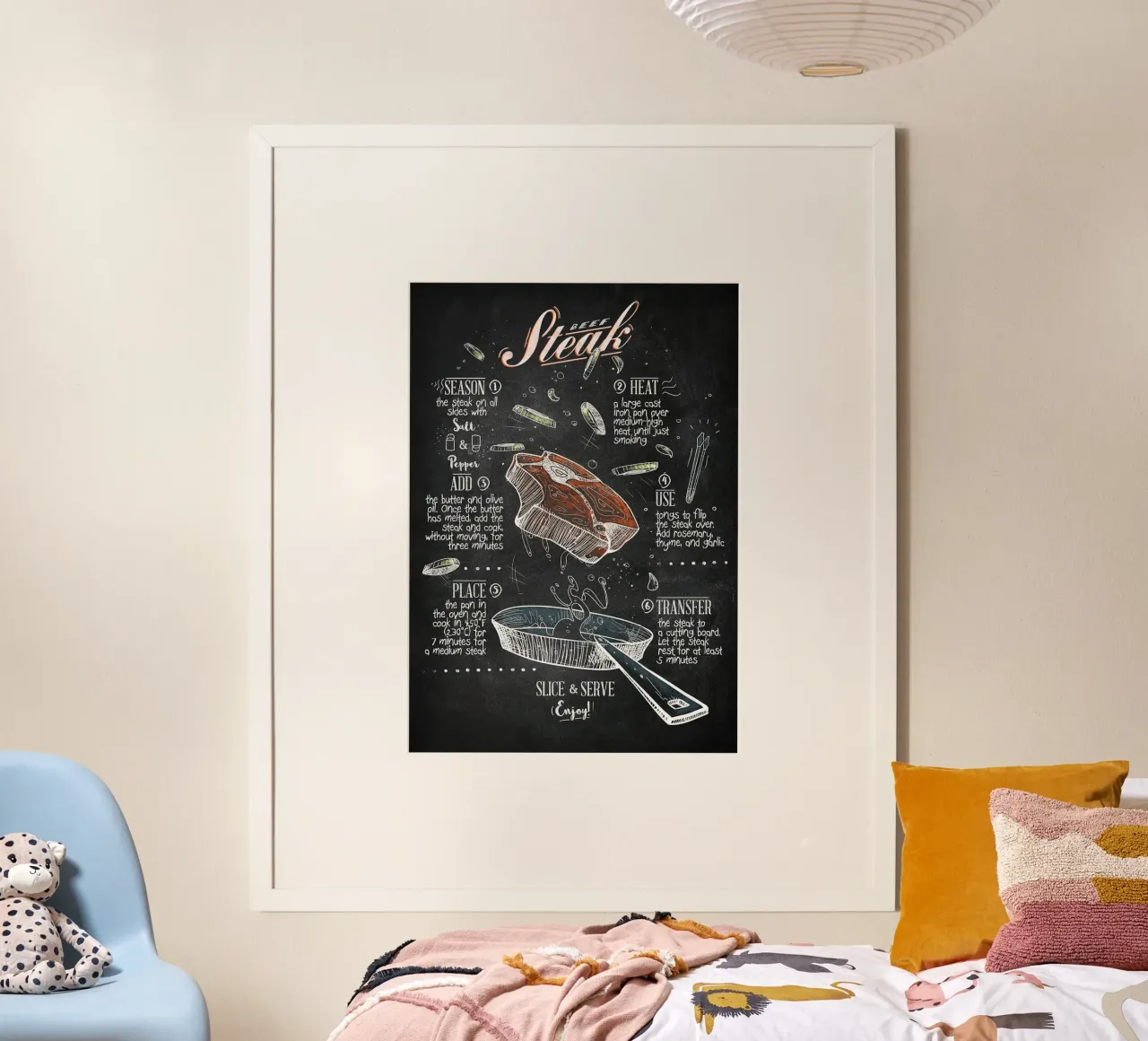 beef steak poster by Bernadette Miller