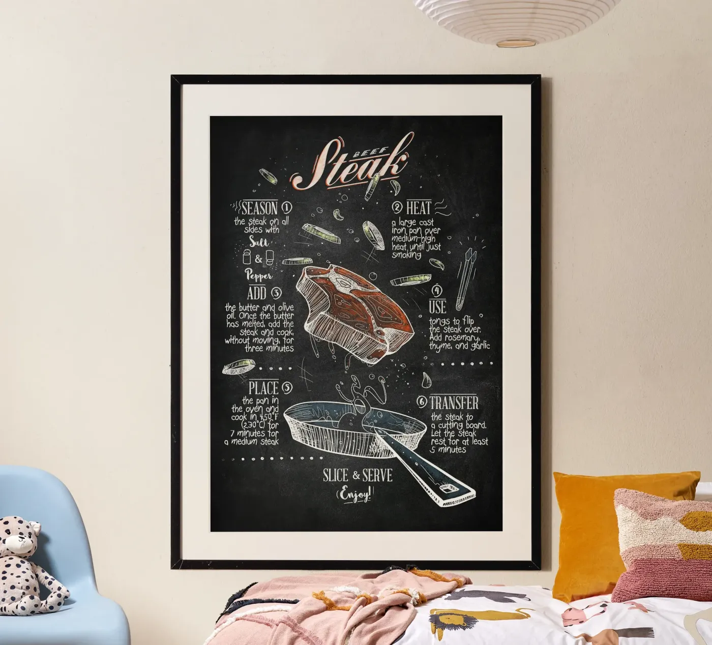 beef steak poster by Bernadette Miller