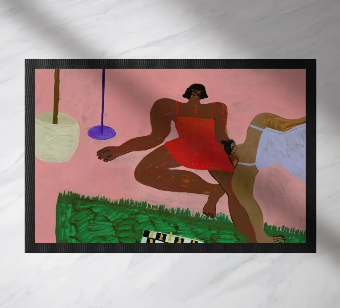 Playing Chess deurmat van Nudes and Croissants