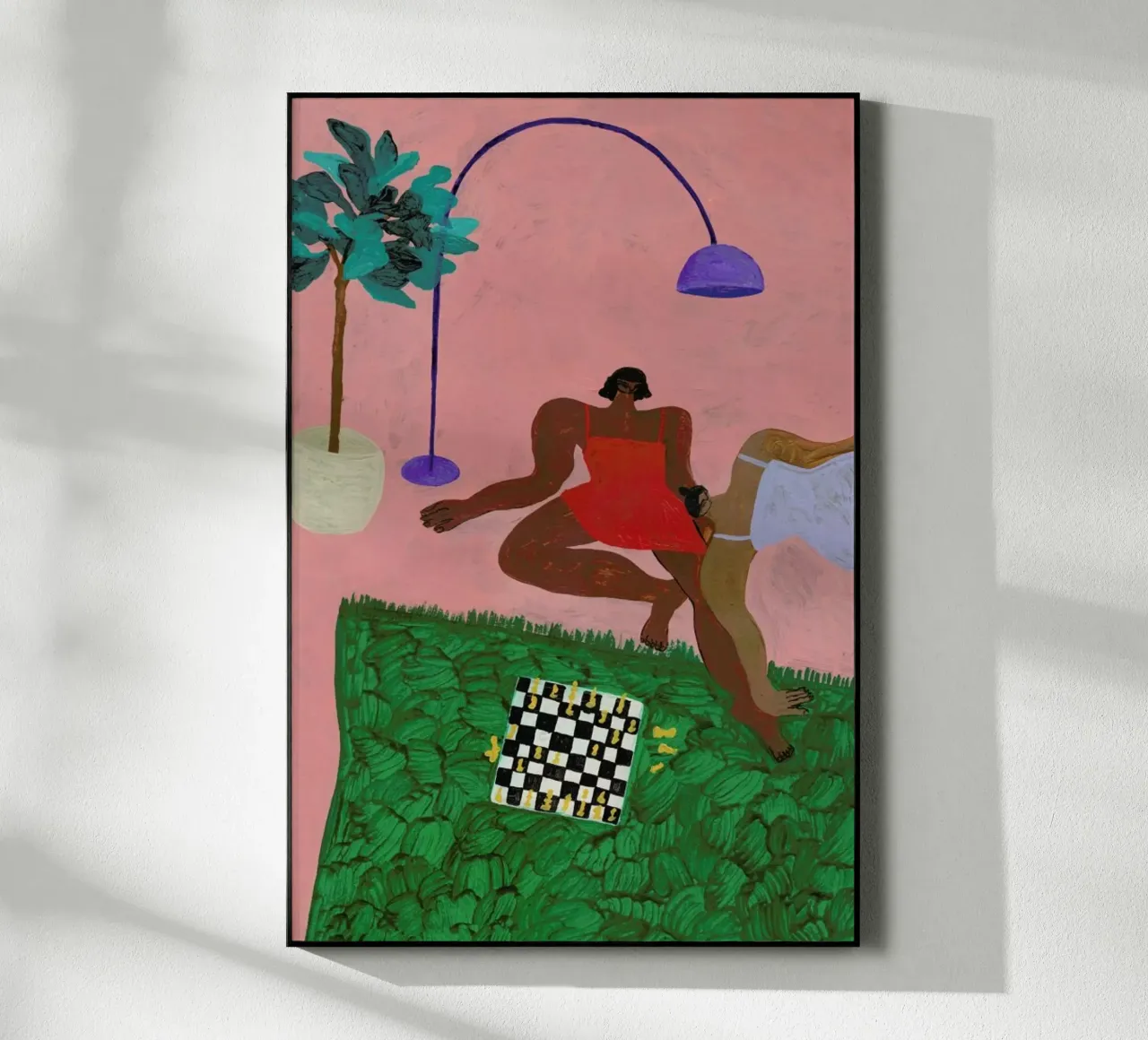 Playing Chess plexiglass da Nudes and Croissants