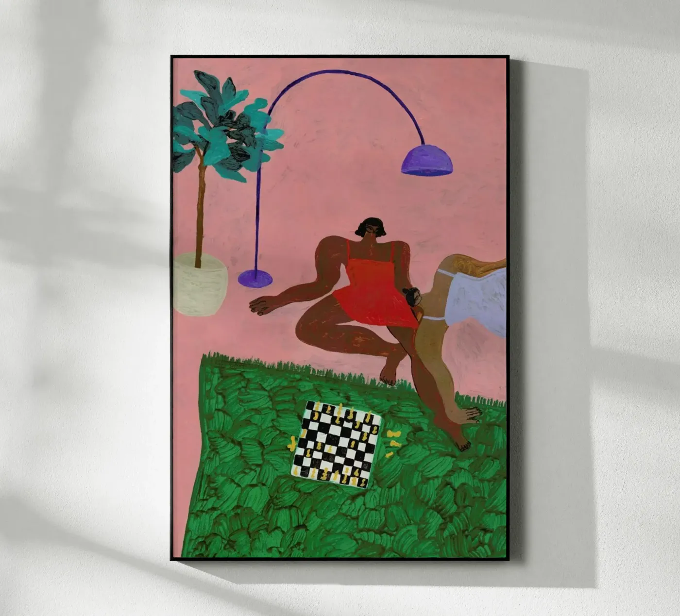 Playing Chess plexiglas de Nudes and Croissants