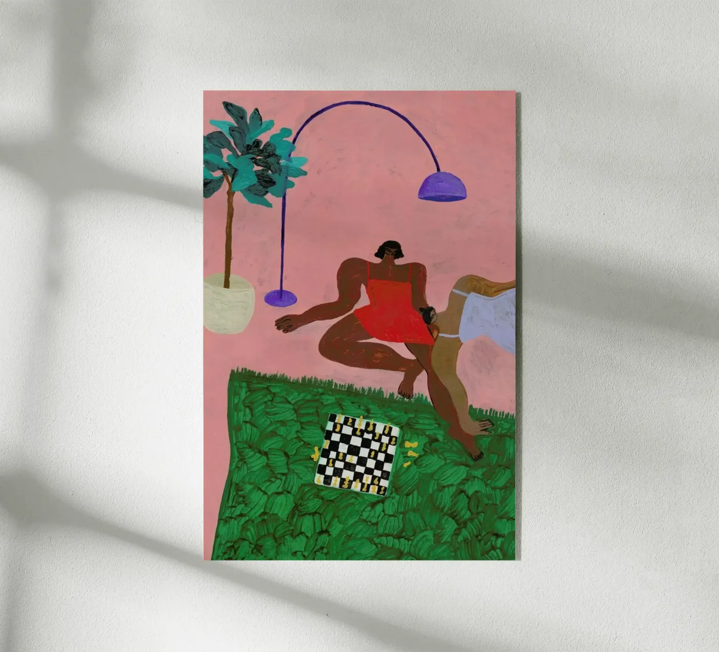 Playing Chess plexiglas de Nudes and Croissants